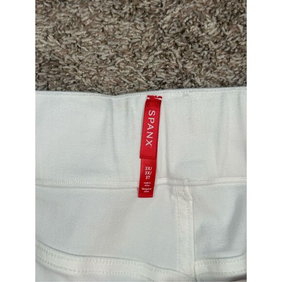Spanx Straight Leg Ankle Jean White Denim Stretchy Pull on Elastic Waist Sz 3XT - Picture 4 of 12